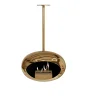 Rosegold ceiling hung fireplace
