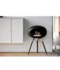 Black Round fireplace